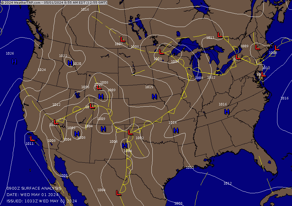 Current National Surface Analysis Image